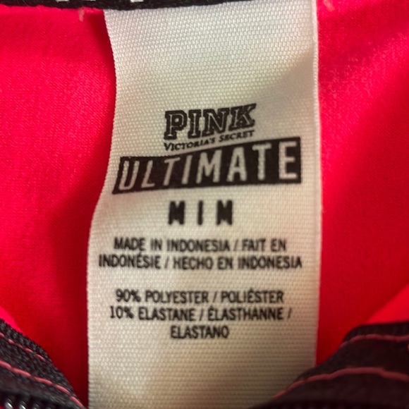Pink Victoria Secret long sleeve hot pink/gray 1/4 zip front top Ladies Sz M - Picture 7 of 12